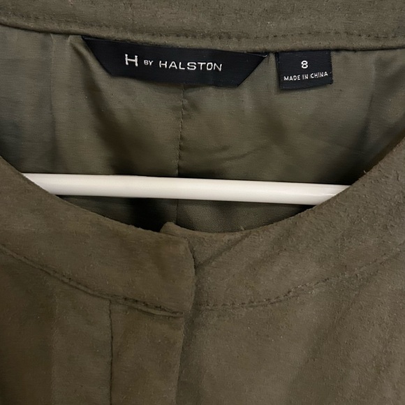 H by Halston Olive Green Belted Trench Coat - Picture 5 of 7